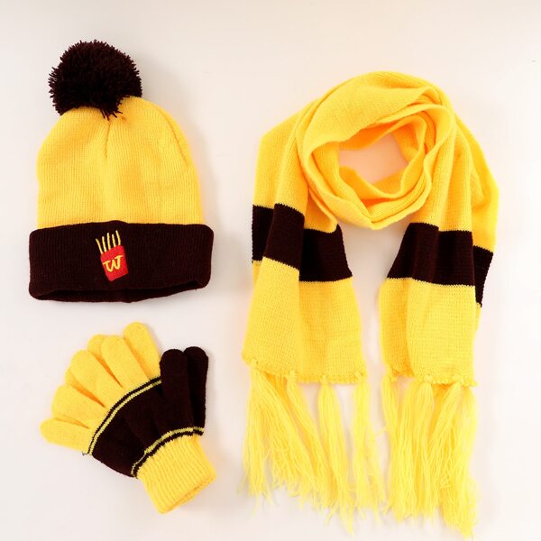 

Toddler Kids Color Block Gloves & Beanie & Scarf, Multicolor