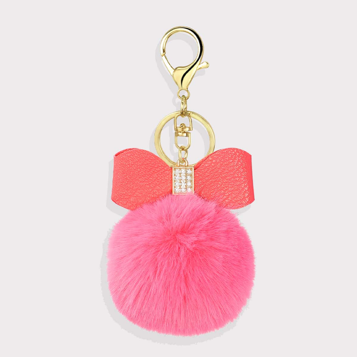 

Pom-pom Pendant Keychain, Hot pink