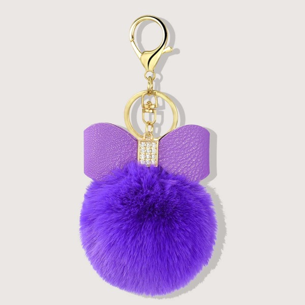 

Pom-pom Pendant Keychain, Purple