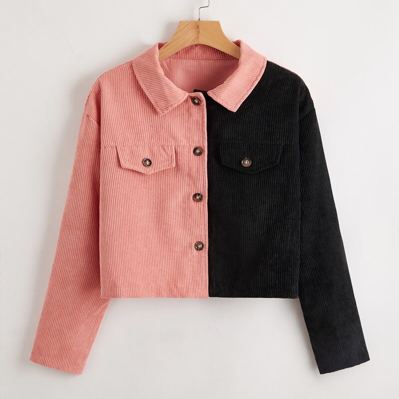 

Two Tone Corduroy Jacket, Multicolor