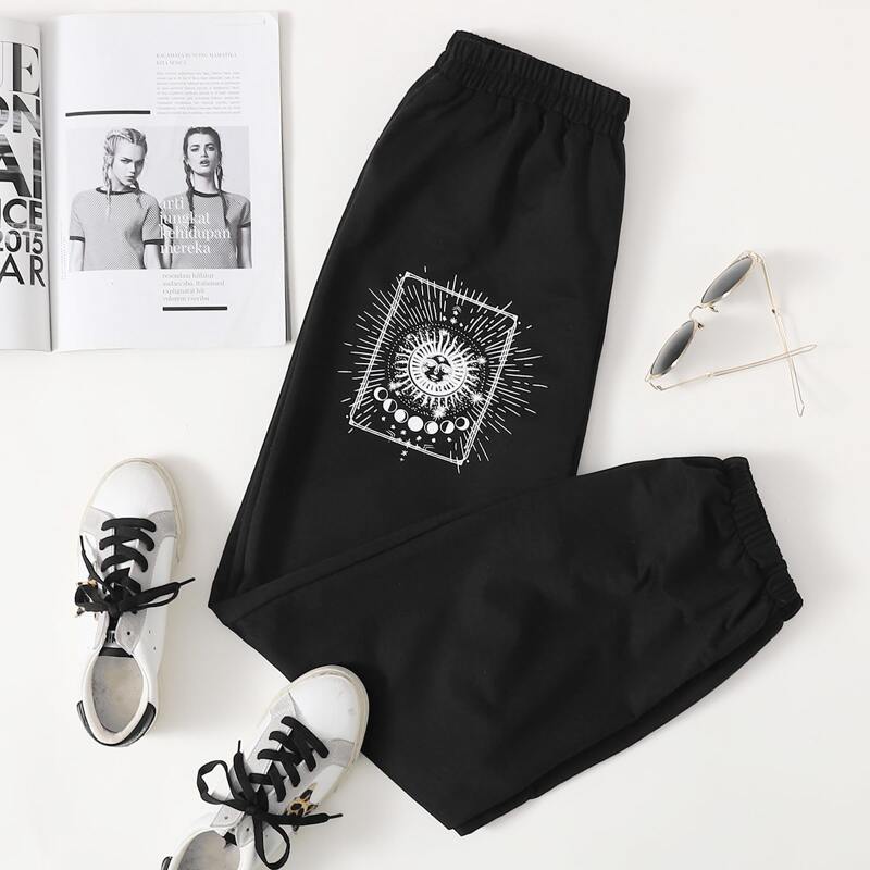 

Sun Graphic Sweatpants, Black