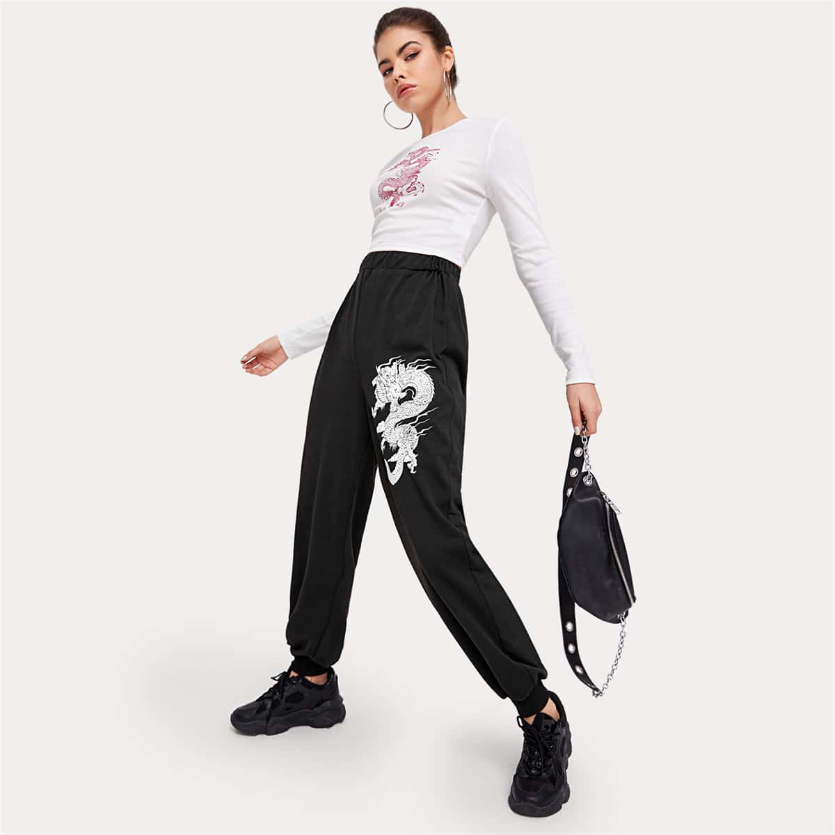 

Chinese Dragon Joggers, Black