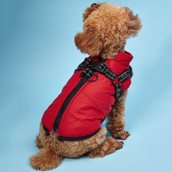 

Zipper Dog Coat, Red