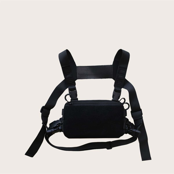 

Men Minimalist Chest Bag, Black
