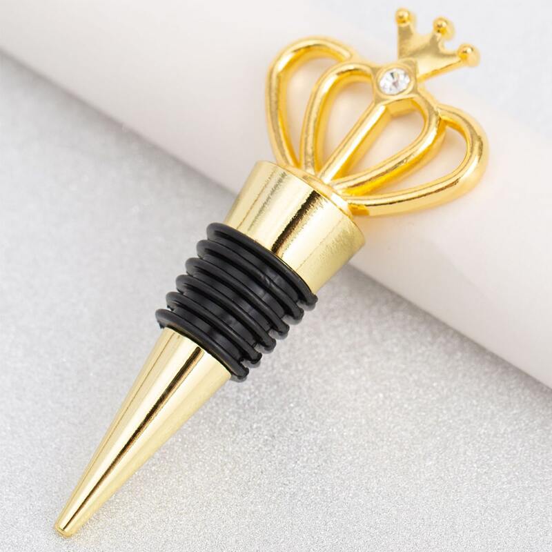 

1pc Crown Design Wine Stopper, Gold