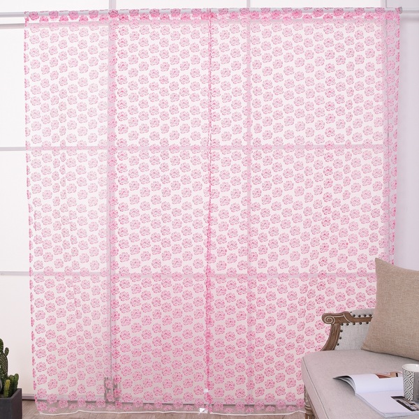 

Rose Pattern Single Panel Curtain, Pink