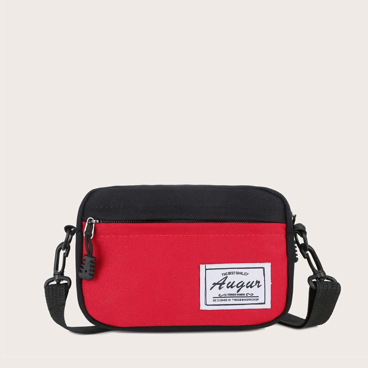 

Color Block Canvas Crossbody Bag, Multicolor