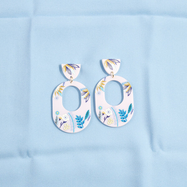 

Hollow Out Geometric Drop Earrings, Multicolor