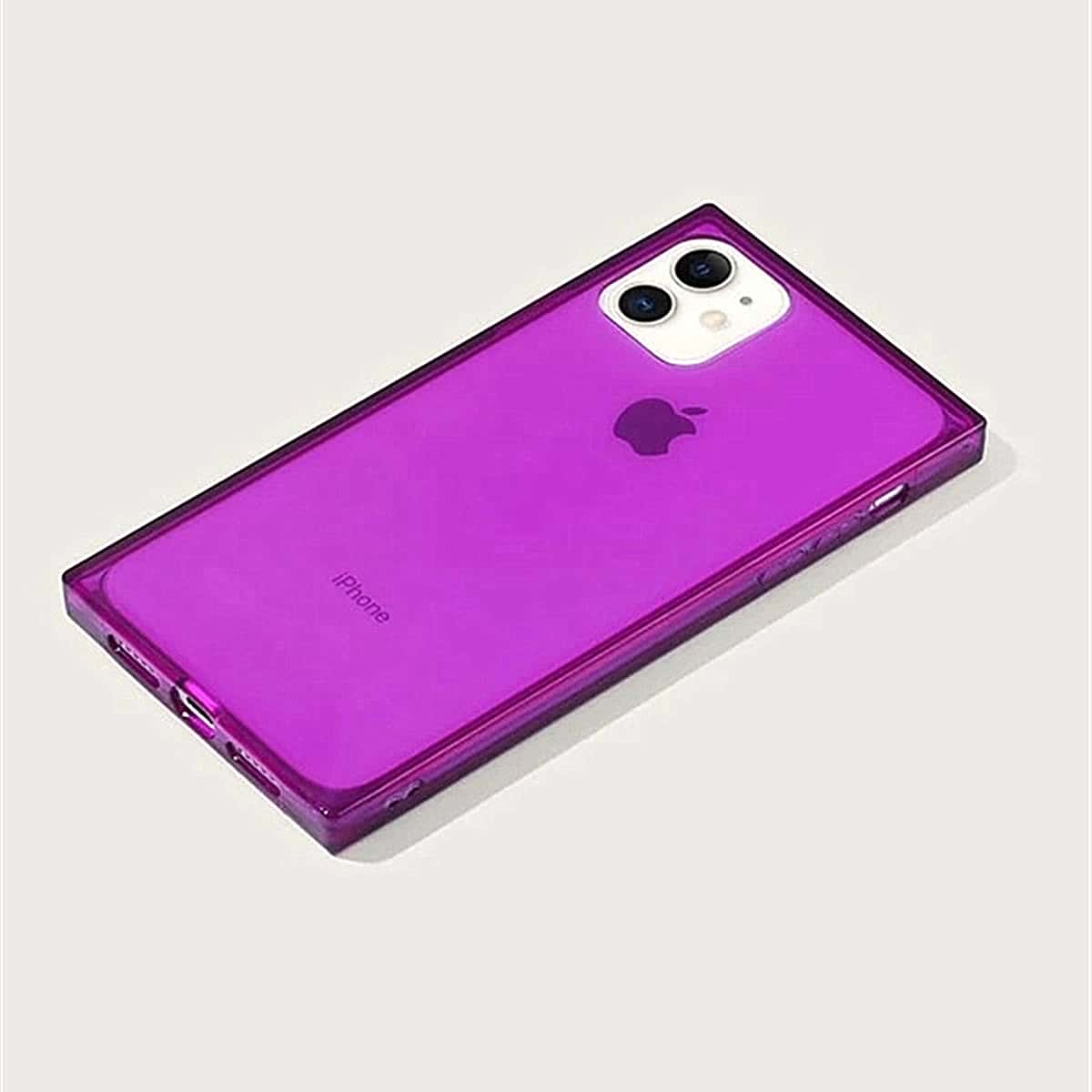 

Clear Square iPhone Case, Purple clear