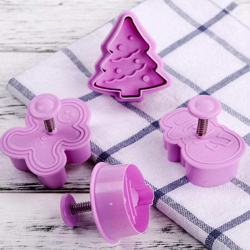 

4pcs Christmas Biscuit Mold, Purple
