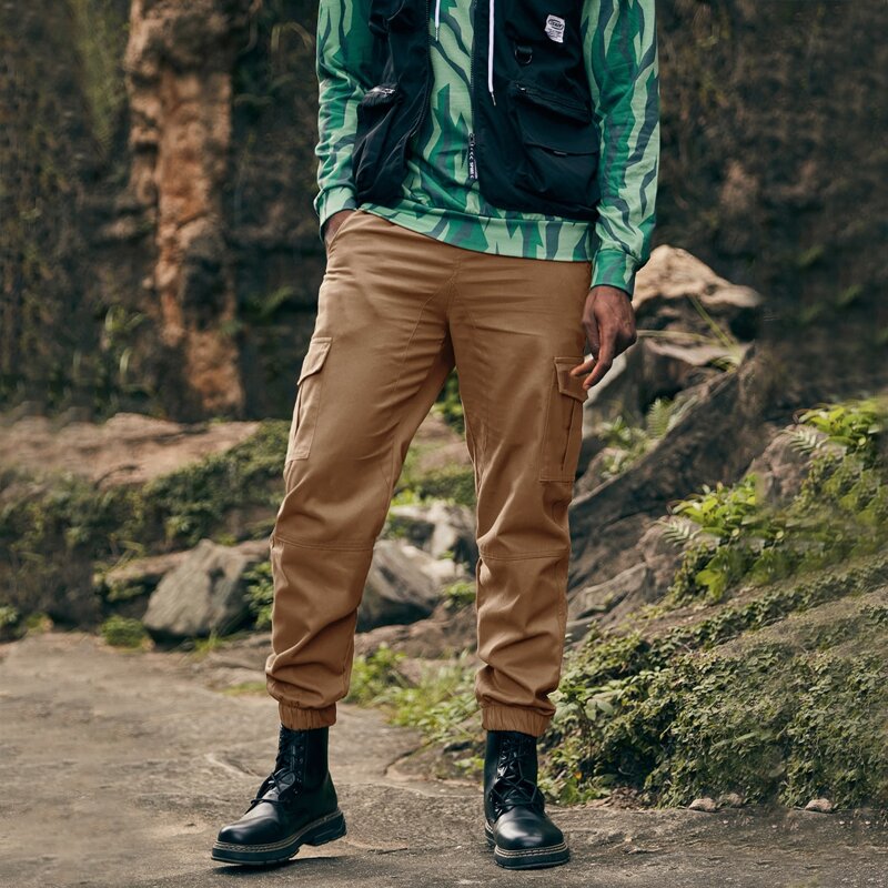 

Guys Solid Cargo Pants, Khaki