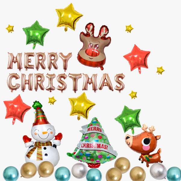 

30pcs Christmas Decorative Balloon Set, Multicolor