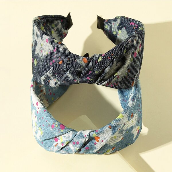 

2pcs Wide Hair Hoop, Multicolor