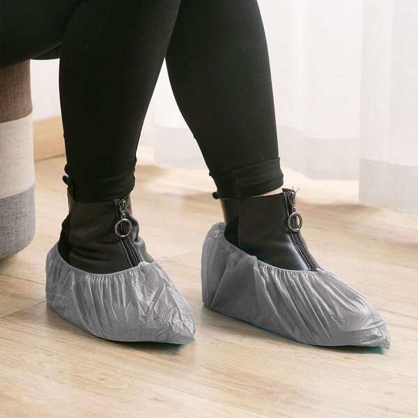 

100pcs Disposable Shoe Cover, Grey