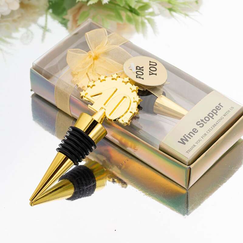 

1pc Number Detail Wine Stopper, Gold