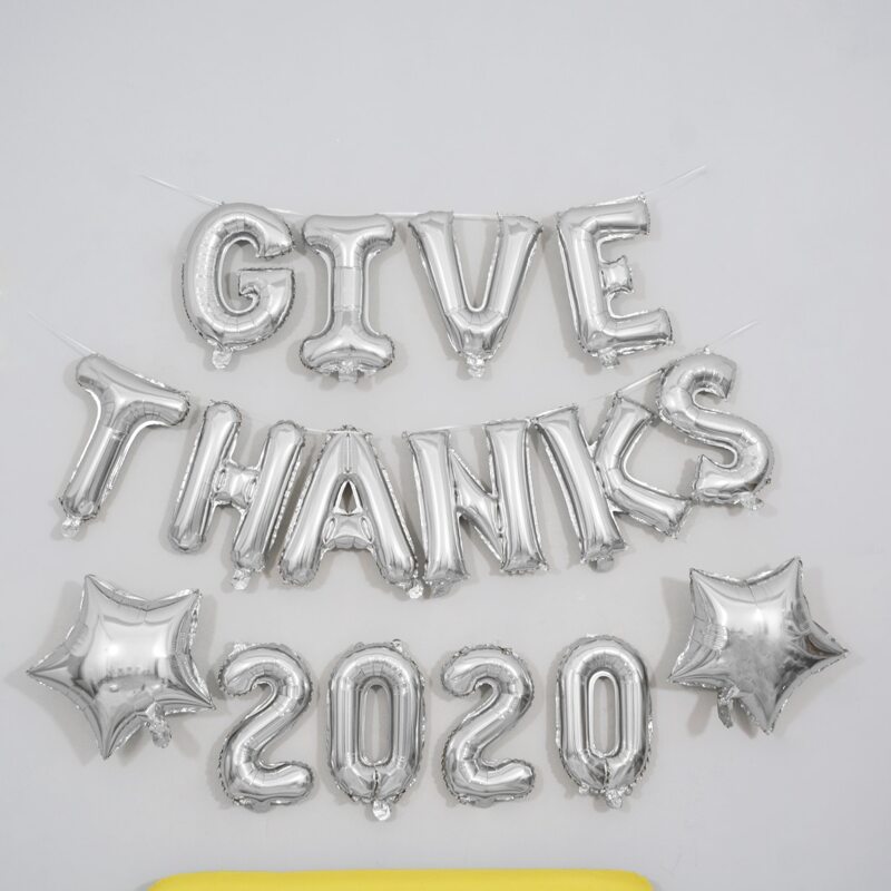 

7pcs Thanksgiving Decorative Balloon Set, Silver