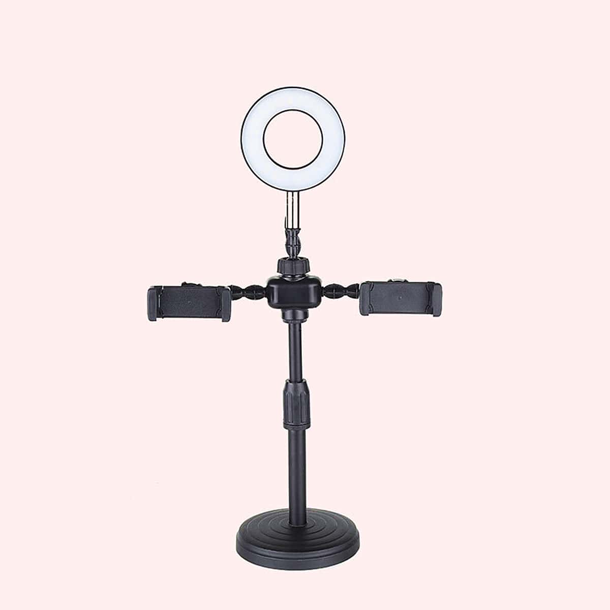 

Ring Fill Light With Double Phone Holder, Black