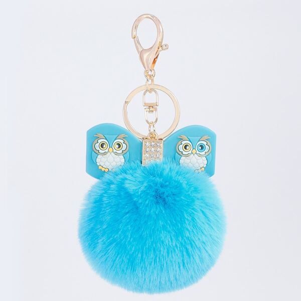 

Pom-pom Pendant Keychain, Blue