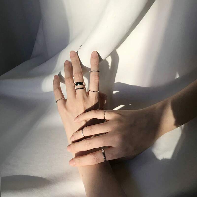 

7pcs Minimalist Ring, Silver