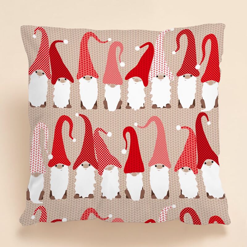 

Christmas Santa Claus Print Cushion Cover Without Filler, Multicolor