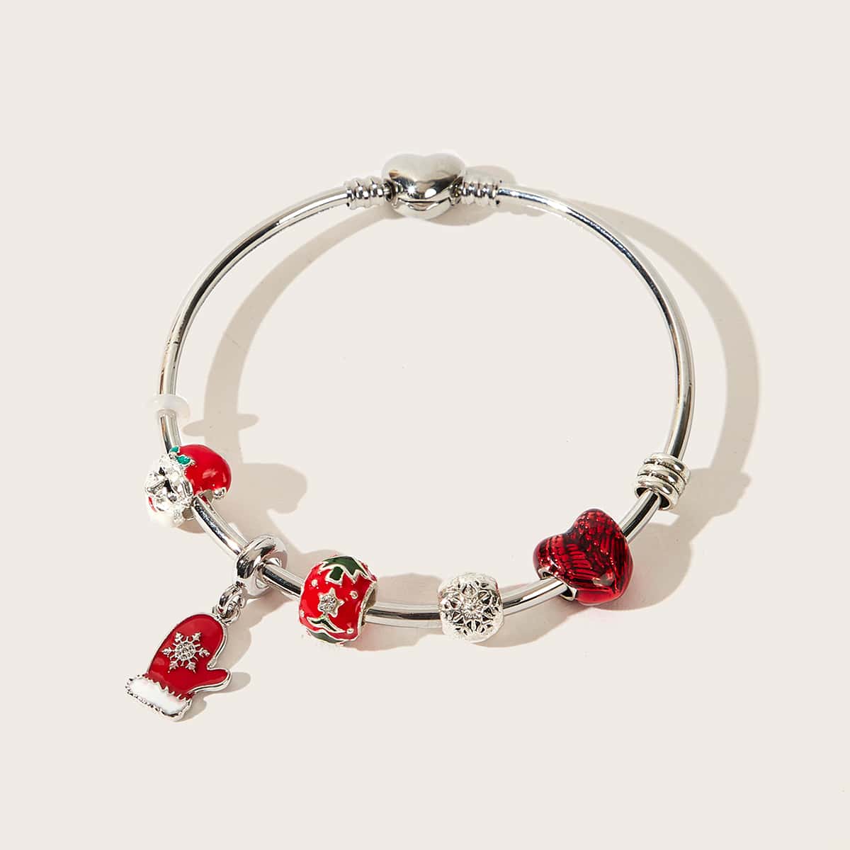 

Christmas Beaded Decor Bracelet, Silver