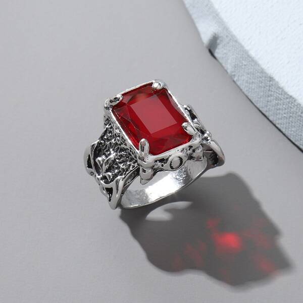 

Gemstone Decor Ring, Red