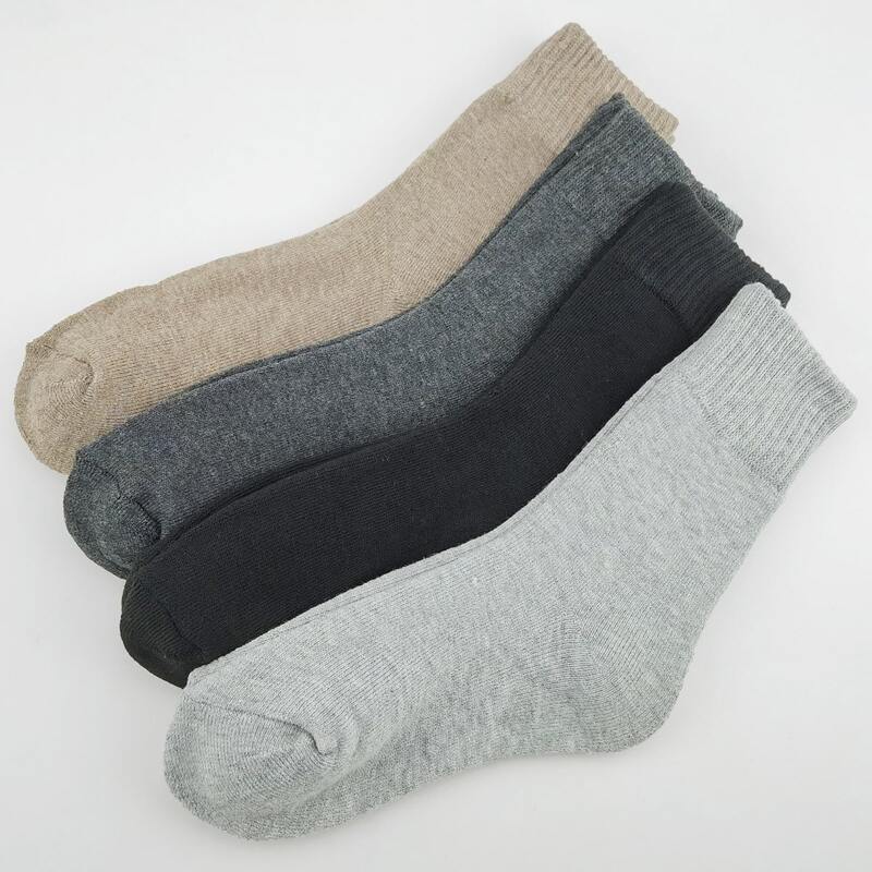

4pairs Plain Crew Socks, Multicolor
