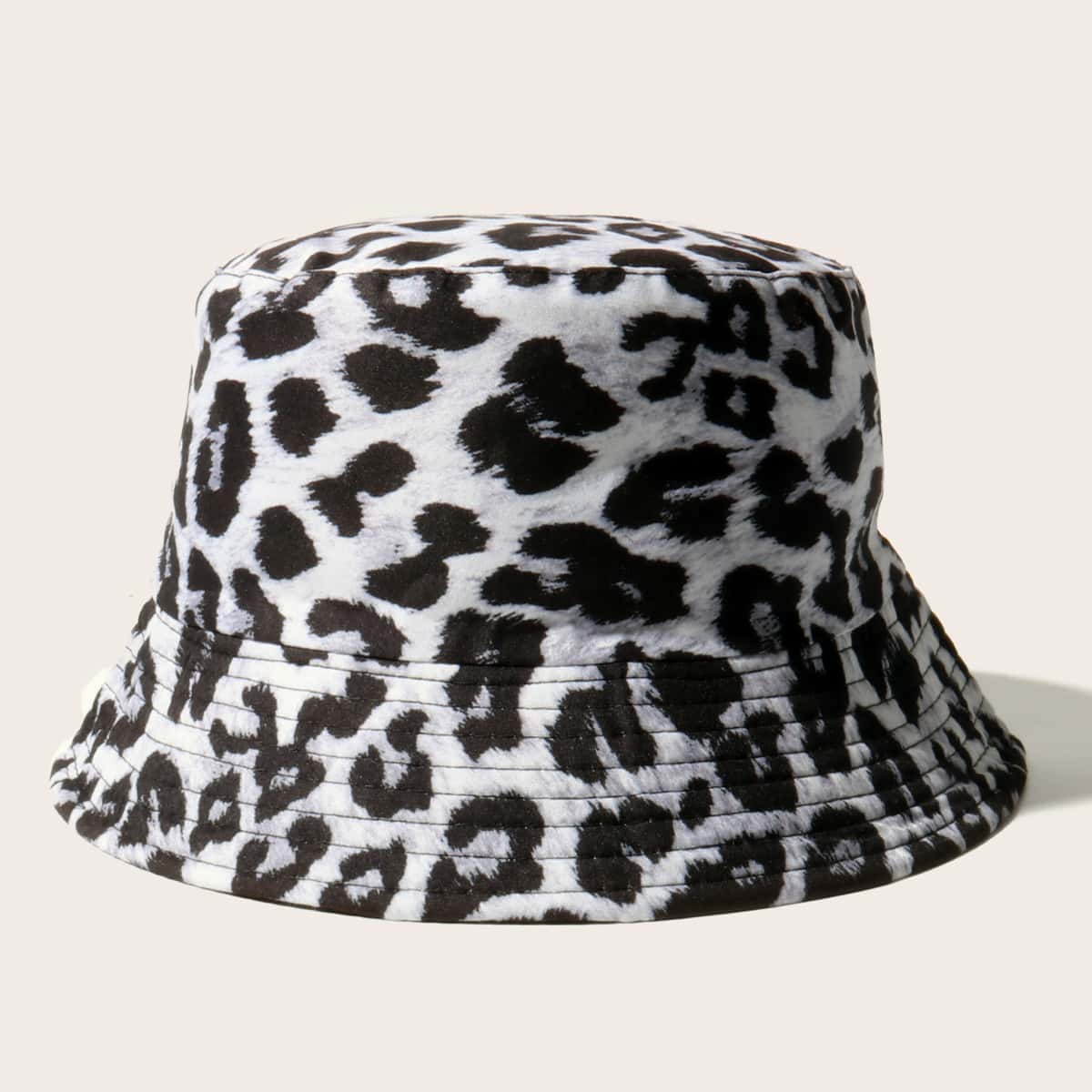 

Leopard Bucket Hat, Black and white