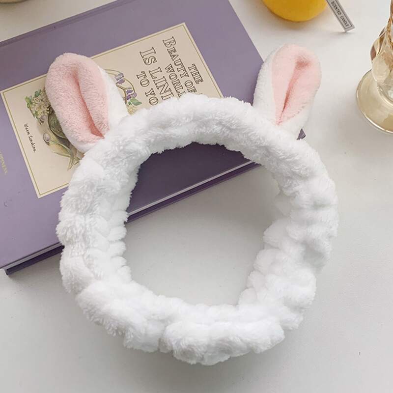 

1pc Ear Detail Bath Headband, White