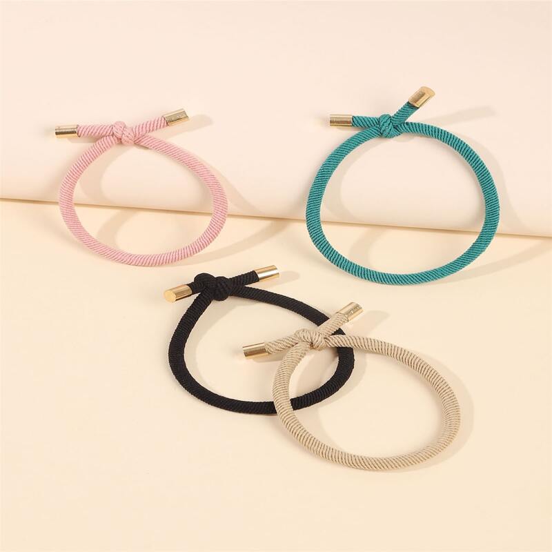 

4pcs Solid Hair Tie, Multicolor