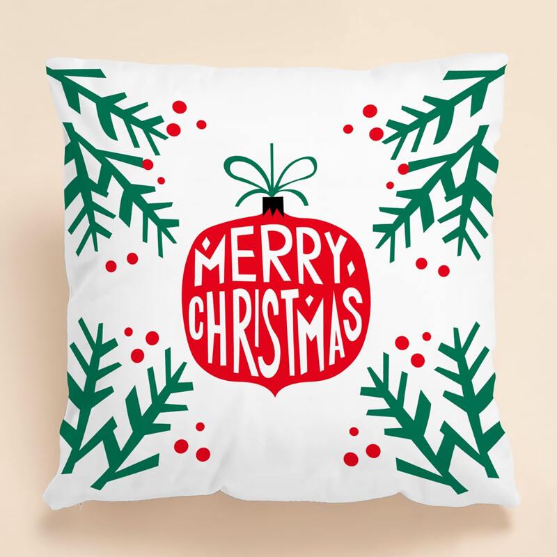 

Christmas Pattern Cushion Cover Without Filler, White