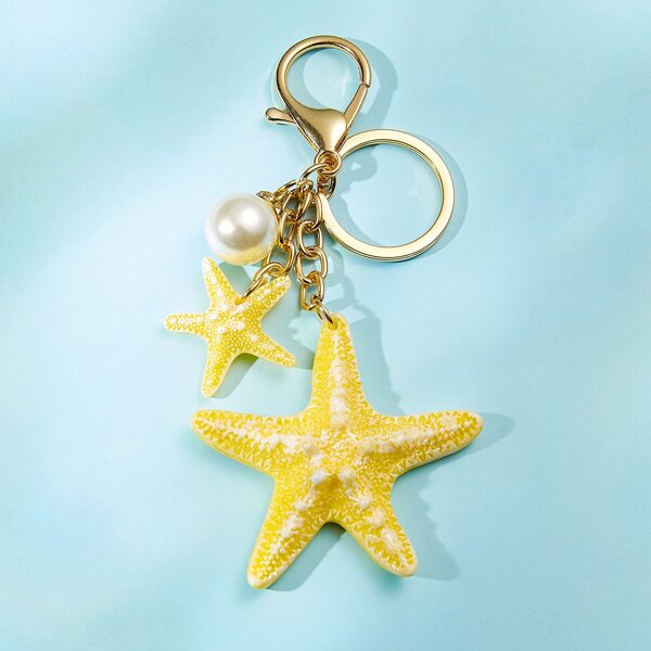 

Starfish Charm Keychain, Yellow