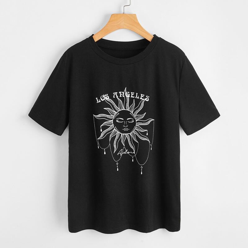 

Letter Sun Graphic Tee, Black