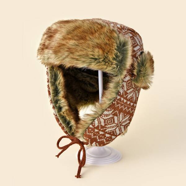 

Faux Fur Decor Warm Hat, Multicolor