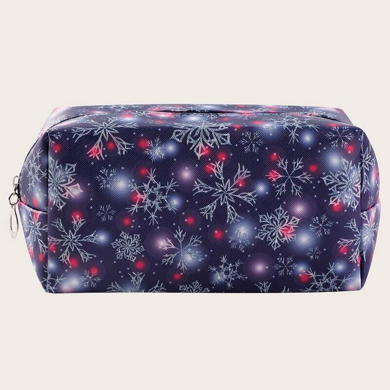 

Christmas Snowflake Pattern Makeup Bag, Multicolor