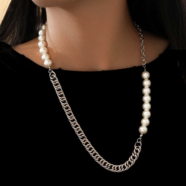 

Faux Pearl Decor Necklace, Multicolor