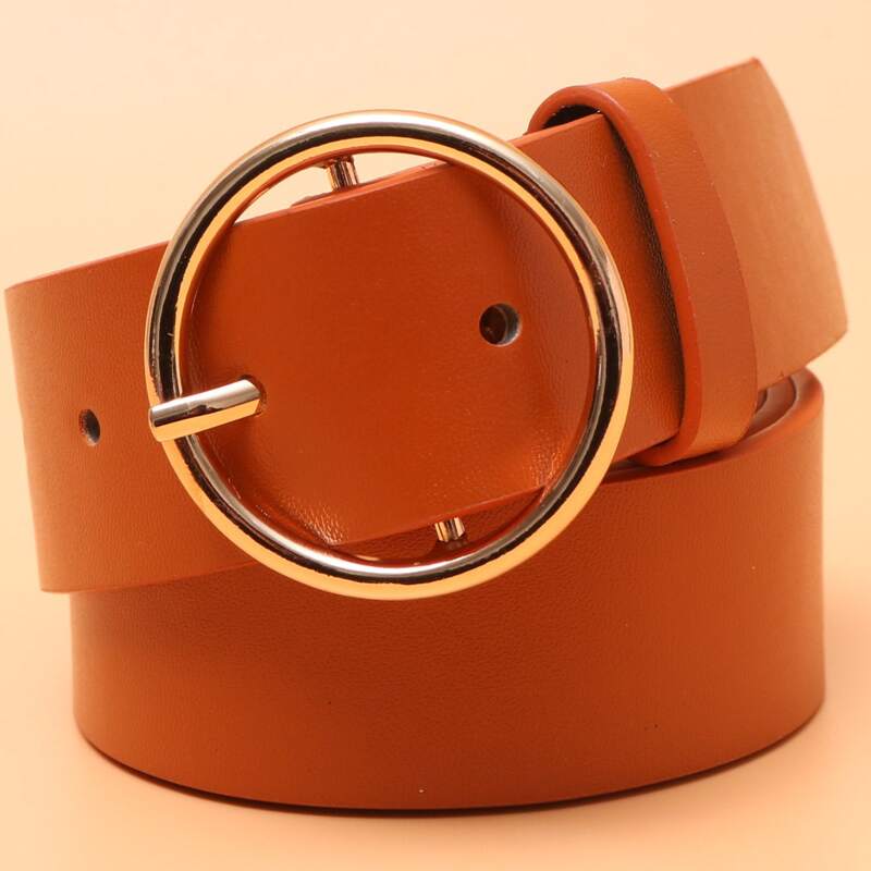 

Round Buckle Belt, Camel
