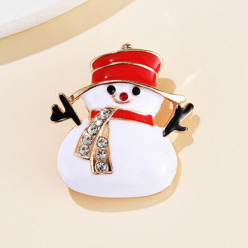 

Christmas Snowman Brooch, Multicolor