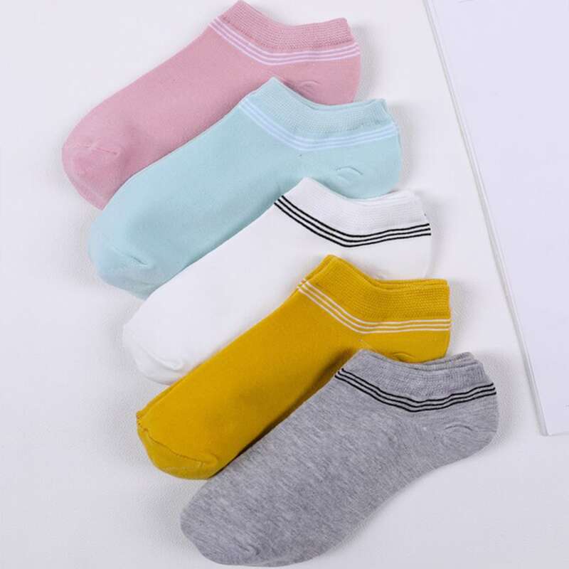 

5pairs Stripe Ankle Socks, Multicolor