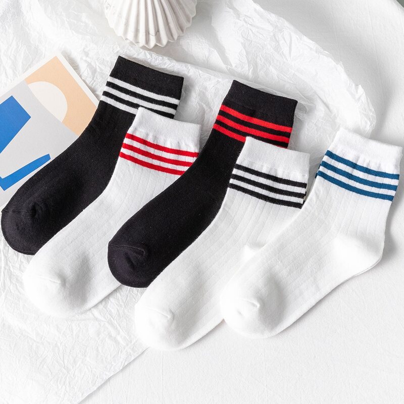 

5pairs Stripe Ankle Socks, Multicolor