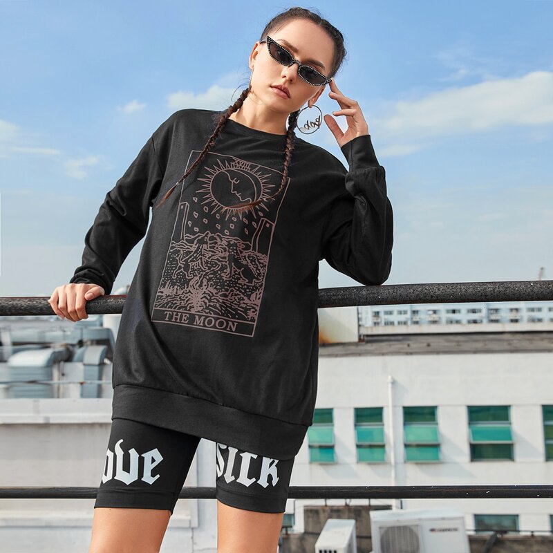 

Letter Sun Graphic Sweatshirt, Black