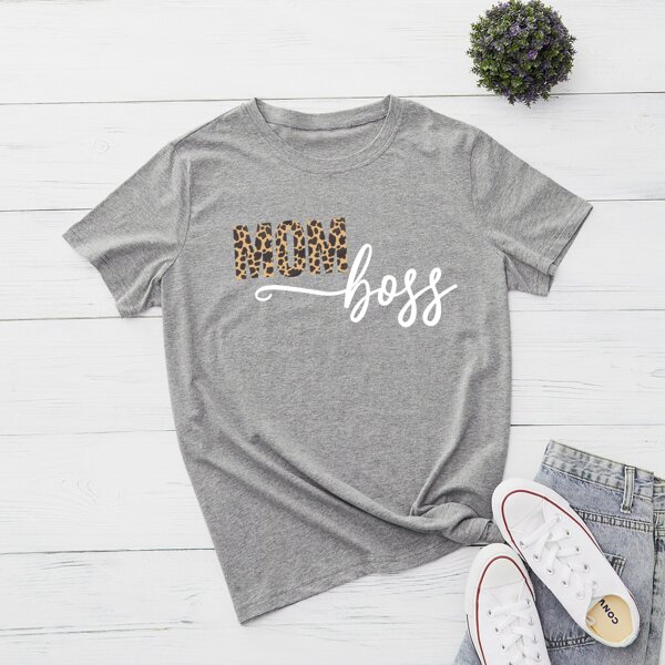 

Plus Letter Graphic Tee, Grey