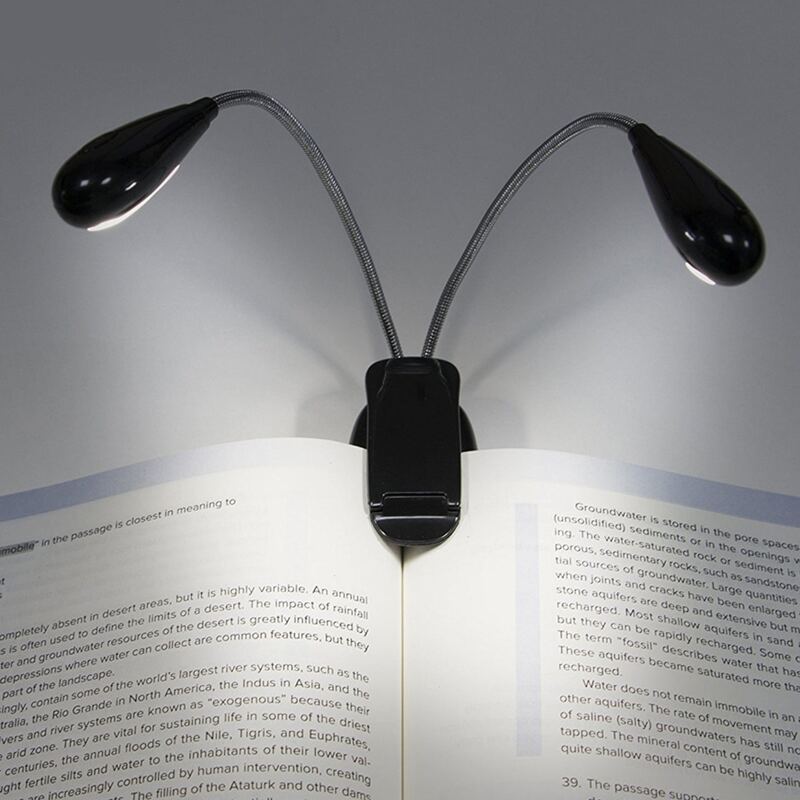 

Double Head Table Lamp With Clip, White