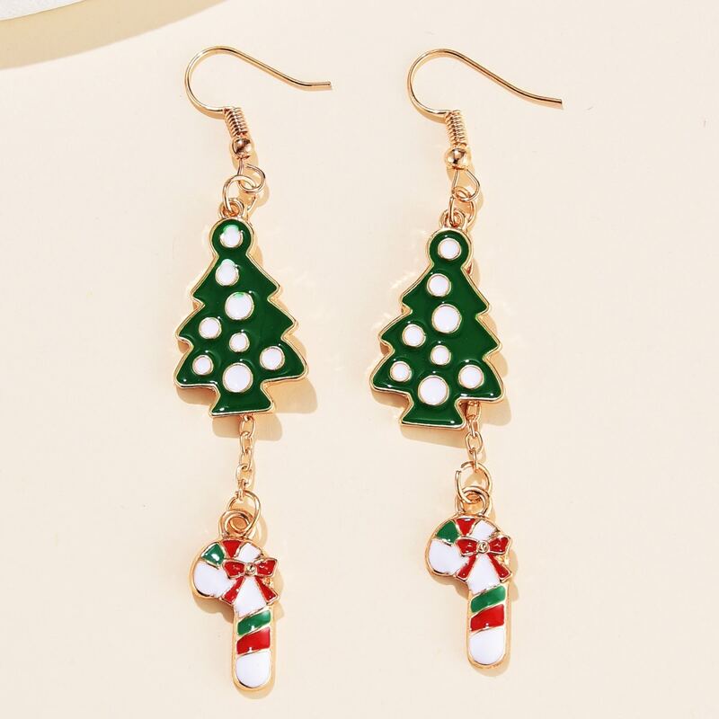 

Christmas Tree Drop Earrings, Multicolor