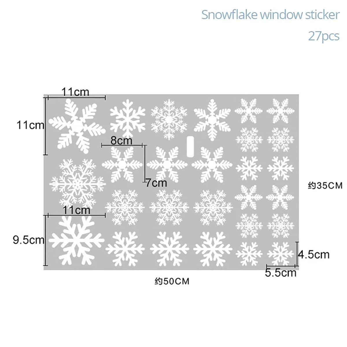

27pcs Snowflake Pattern Wall Sticker, White
