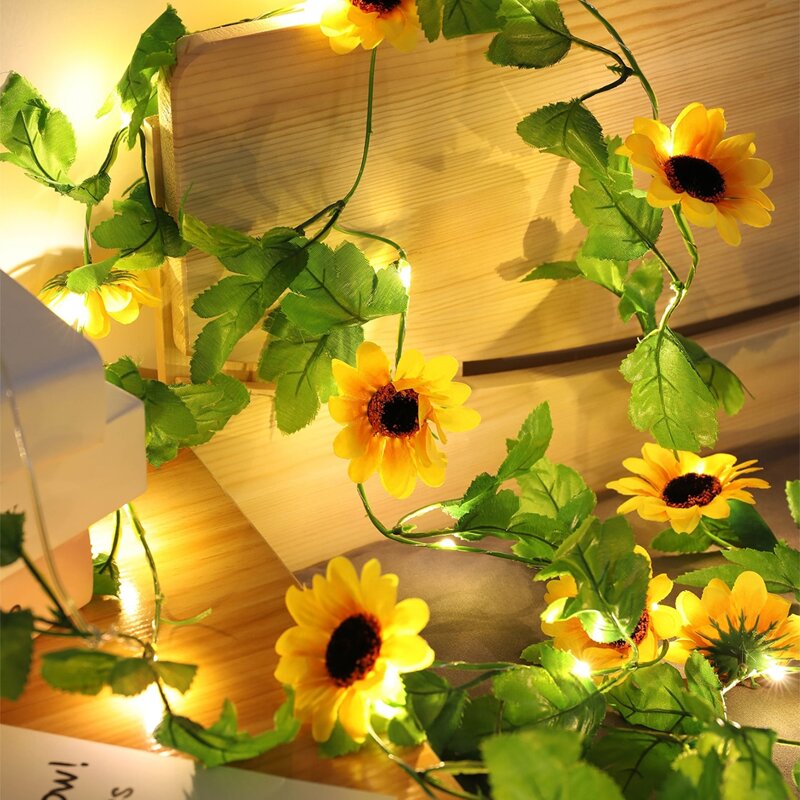 

20pcs Sunflower Shaped Bulb String Light, Multicolor