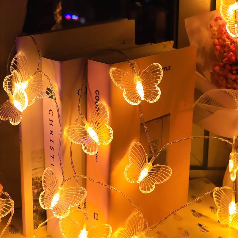 

20pcs Butterfly Decor Bulb String Light, Yellow