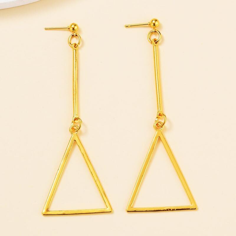 

Triangle Drop Earrings, Gold