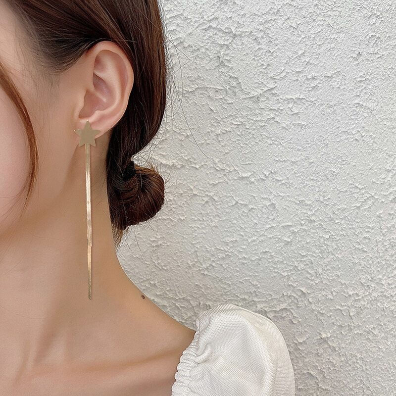 

Star Tassel Drop Earrings, Gold