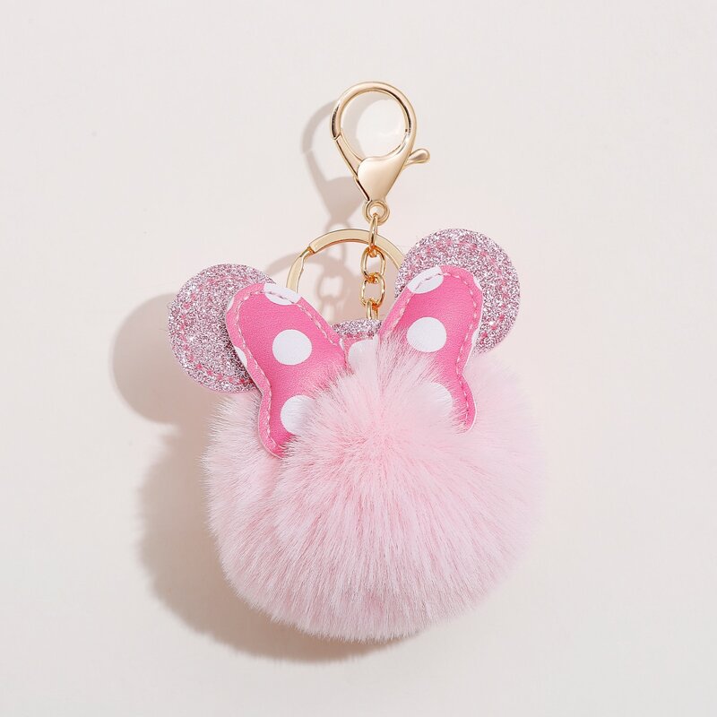

Pom Pom Charm Keychain, Pink